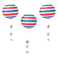 Patriotic Paper Lantern - 12" - Set of 3