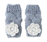 Baby Girls Gray Flower Knit Leg Warmers