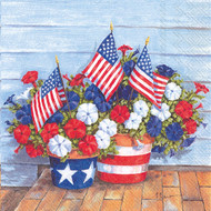 Patriotic Petunias Cocktail Napkin