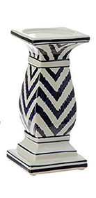 8" Blue Chevron Candle Holder