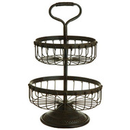 19" Round Iron Two Tier Basket