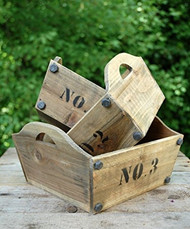 Nested Wooden Numbered Trays - Set of 3