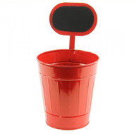 Red Tin Planter/Container w/ Chalkboard - Large 12-1/2"
