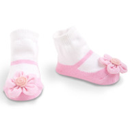 Baby Girl Light Pink Knit Maryjane Booties, Socks, 0-12 Months
