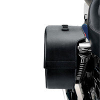 Honda 600 Shadow VLX Shock Cutout Large Slanted Studded Leather Saddlebags
