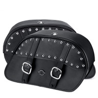 Harley Dyna Low Rider FXDL Charger Medium Studded Leather Saddlebags  3