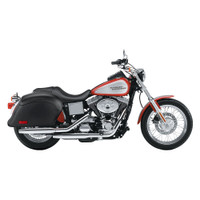 Harley Dyna Low Rider FXDL Lamellar Slanted Leather Covered Hard Saddlebags 2