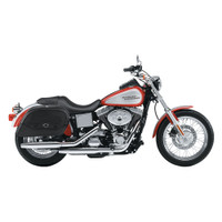 Harley Dyna Low Rider FXDL Shock Cutout Warrior Large Slanted Leather Saddlebags 2