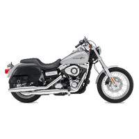 Harley Dyna Super Glide FXD Charger Side Pocket With Shock Cutout Leather Saddlebags  2