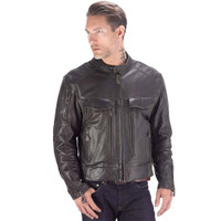 VikingCycle Skeid Brown Leather Jacket for Men Brown 3