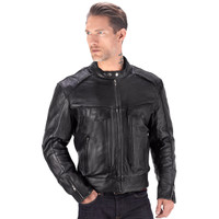 VikingCycle Skeid Brown Leather Jacket for Men Black 1