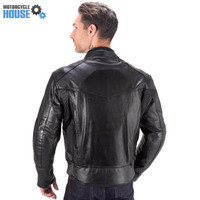 VikingCycle Skeid Brown Leather Jacket for Men Black 2