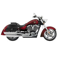 Victory Kingpin Charger Single Strap Studded Leather Saddlebags 2