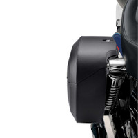 Harley Sportster 883 Custom XL883C Lamellar Shock Cutout Covered Hard Saddlebags