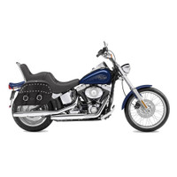 Viking Universal Slanted Studded Medium Motorcycle Saddlebags For Harley Softail Fat Boy Lo 2