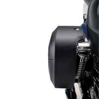 Yamaha Stryker Viking Lamellar Large Leather Covered Shock Cutout Hard Motorcycle Saddlebags 05