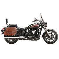 Vikingbags Honda 1500 Valkyrie Interstate Viking Odin Brown Large Leather Motorcycle Saddlebags On Bike View