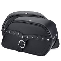 Vikingbags Honda 1500 Valkyrie Interstate Charger Single Strap Studded Motorcycle Saddlebags Both Bags View