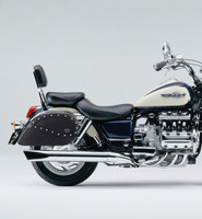 Vikingbags Honda 1500 Valkyrie Interstate Ultimate Shape Plain Studded Motorcycle Saddlebags On Bike View