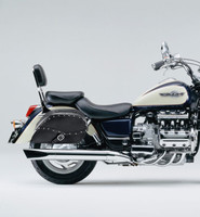 Vikingbags Honda 1500 Valkyrie Interstate Armor Shock Cutout Studded Motorcycle Saddlebags On Bike View