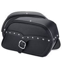 Vikingbags Honda 1500 Valkyrie Interstate Charger Medium Single Strap Studded Motorcycle Saddlebags Both Bags View