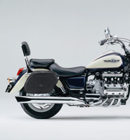 Vikingbags Honda 1500 Valkyrie Interstate Spear Shock Cutout Motorcycle Saddlebags on Bike View