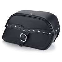 Viking Charger Single Strap Studded Large Motorcycle Saddlebags For Harley Softail Breakout