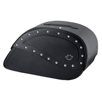 Viking Ultimate Shape Studded Motorcycle Saddle Bags For Harley Softail Breakout
