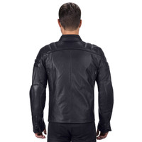 Viking Cycle Cafe Premium Black Leather Motorcycle Jacket for Men