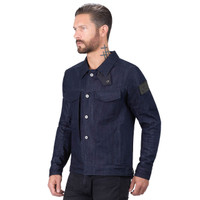 Viking Cycle Blue Denim Motorcycle Riding Over Shirt For Men