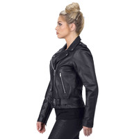 Viking Cycle Fire Goddess Black Leather Motorcycle Jacket For Women