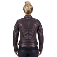 Viking Cycle Cafe Brown Leather Motorcycle Jacket For Women