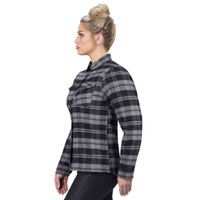 Viking Cycle Gray Textile Motorcycle Flannel Shirt For Women