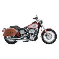 Viking Warrior Series Brown Large Motorcycle Saddlebags For Harley Dyna Low Rider FXDL