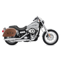 Viking Warrior Series Brown Large Motorcycle Saddlebags For Harley Dyna Super Glide FXD