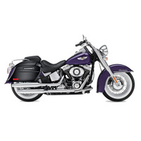 Viking Lamellar Slanted Painted Motorcycle Hard Saddlebags For Harley Softail Deluxe FLSTN