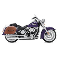 Viking Warrior Series Brown Large Motorcycle Saddlebags For Harley Softail Deluxe FLSTN