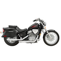 Honda 600 Shadow VLX Viking Lamellar Slanted Leather Covered Motorcycle Hard Saddlebags