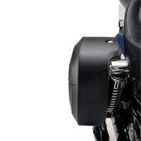 Honda 750 Shadow Aero Lamellar Extra Large Shock Cutout Leather Covered Motorcycle Hard Saddlebags