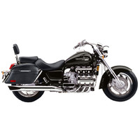 Honda 1500 Valkyrie Standard Viking Lamellar Slanted Leather Covered Motorcycle Hard Saddlebags