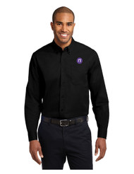 Men's Long Sleeve Button Down Dress Shirt - Black