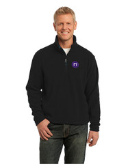 UNISEX 1/4 Zip Fleece Jacket - Black
