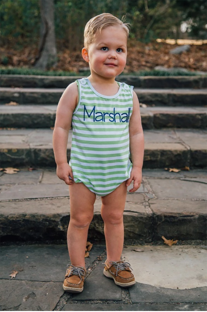 boy bubble romper