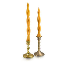 Twisted Hand Dipped Taper Beeswax Candle