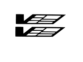 5.5" V Logo Decals - Set of 2