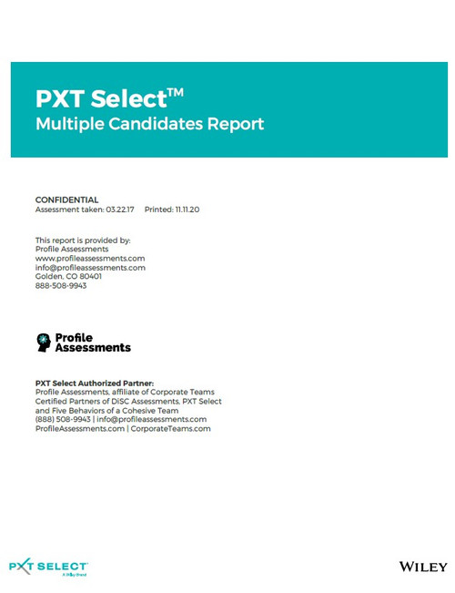 PXT Select: Multiple Candidates Report