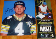 BRETT FAVRE hand-signed

4 inscribed

1994 Press 

8x10 photo

 with Official Brett Favre Authentication.

Triple Matching Holograms with Official Brett Favre COA, signing photo with toploader