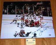 Jim Craig Signed Do You Believe in Miracles 16x20 Miracle on Ice Photo Steiner