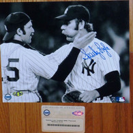 Sparky Lyle signed 8x10 with Thurman Munson photo with Steiner Sports Hologram and COA authentication w top loader.