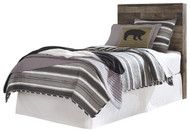Derekson Multi Gray Twin Panel Headboard with Bolt on Bed Frame